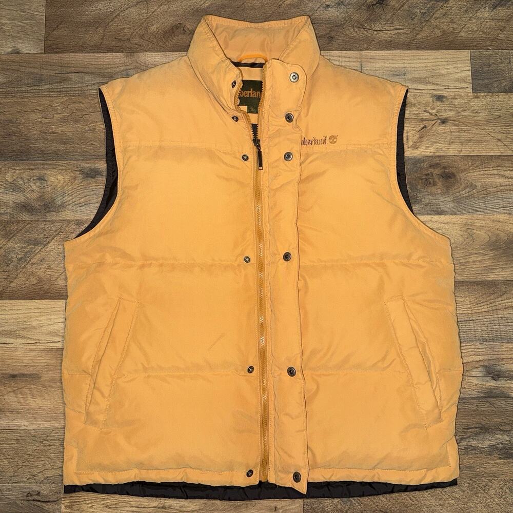 Timberland Weathergear Tan Puffer Vest Size Large